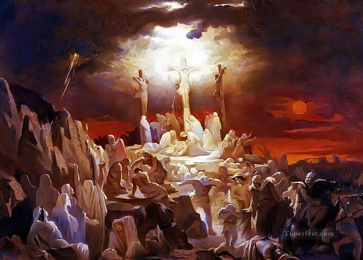 Kreuzigung von Jesus Christus Vasili Golinsky Ölgemälde